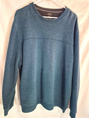 Arrow Men's XL Blue Solid Knit Crew Neck Pullover Sweater Long Sleeve